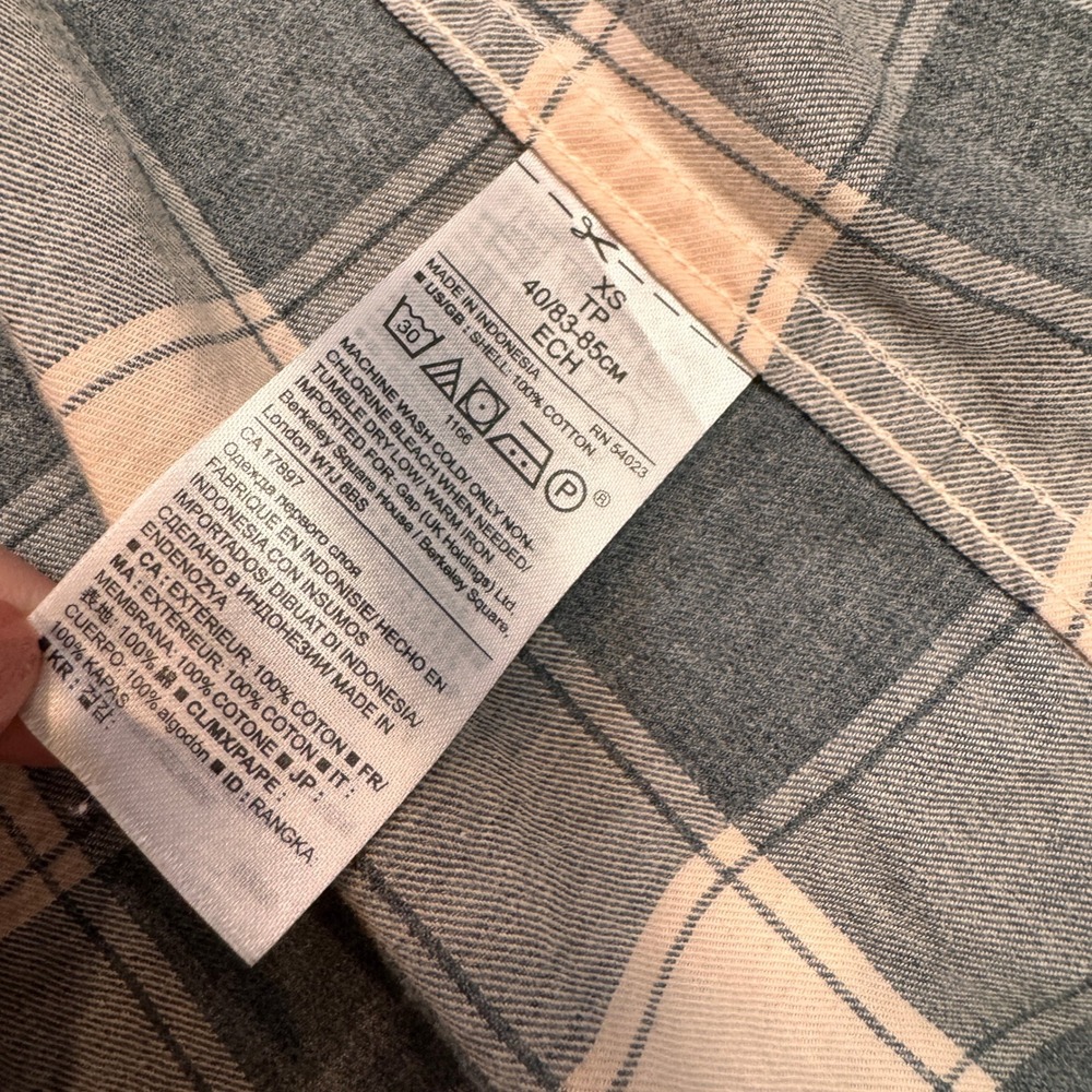 Banana Republic Dillon Shirt XS Xsmall Pink Blush Gray Plaid Flannel Button Down - Picture 5 of 8